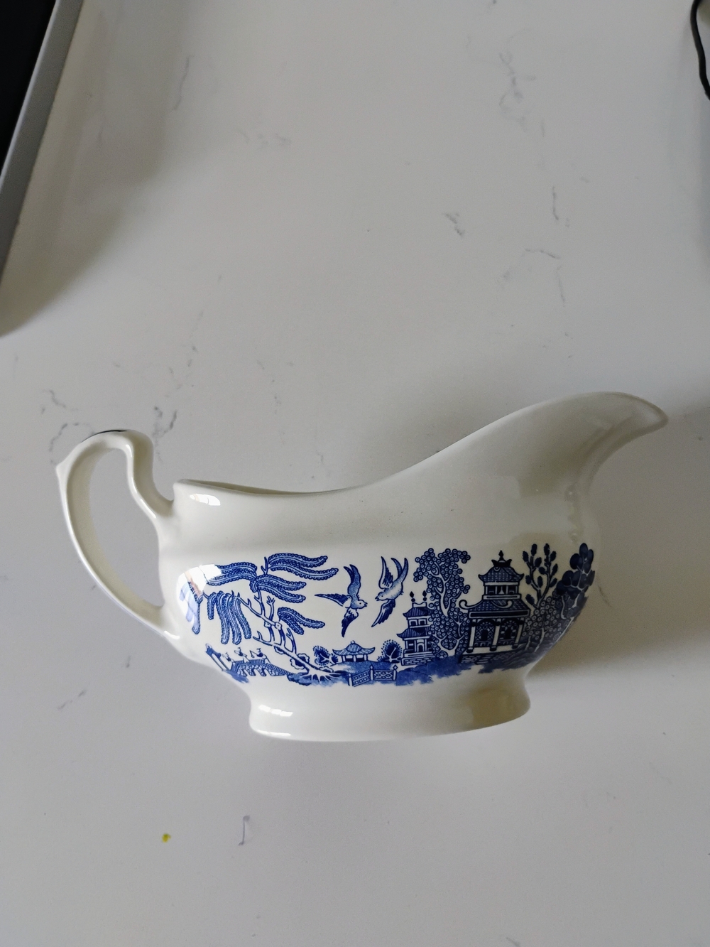 Blue and White Porcelain Sauce Boat - Classic Transferware